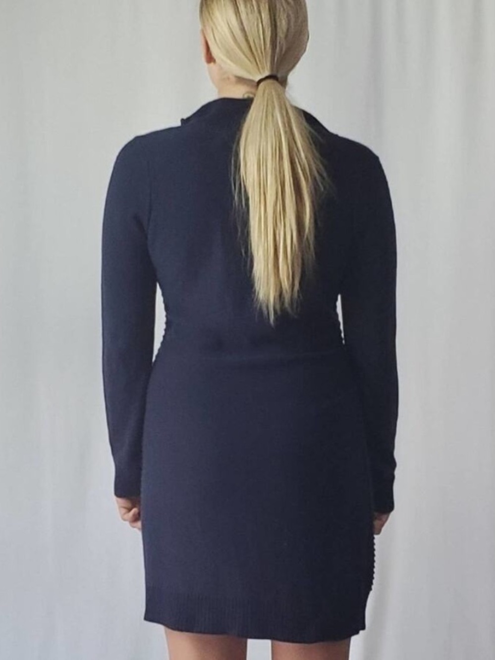 Marc New York Navy Zip-Neck Long Sleeve Knit Dress - Picture 5 of 7